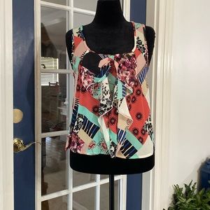 Living Doll Sleeveless Blouse with Bow Front - So Cute!! Size Medium